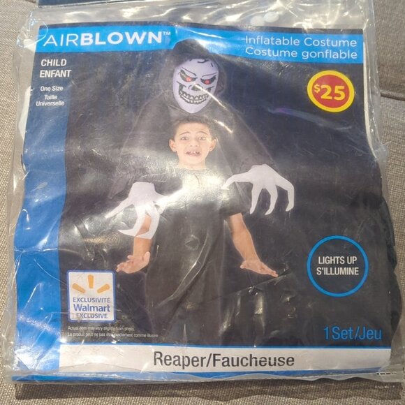 Grim Reaper Blow Up Inflatable Light Up Costume - One Size - Picture 1 of 4